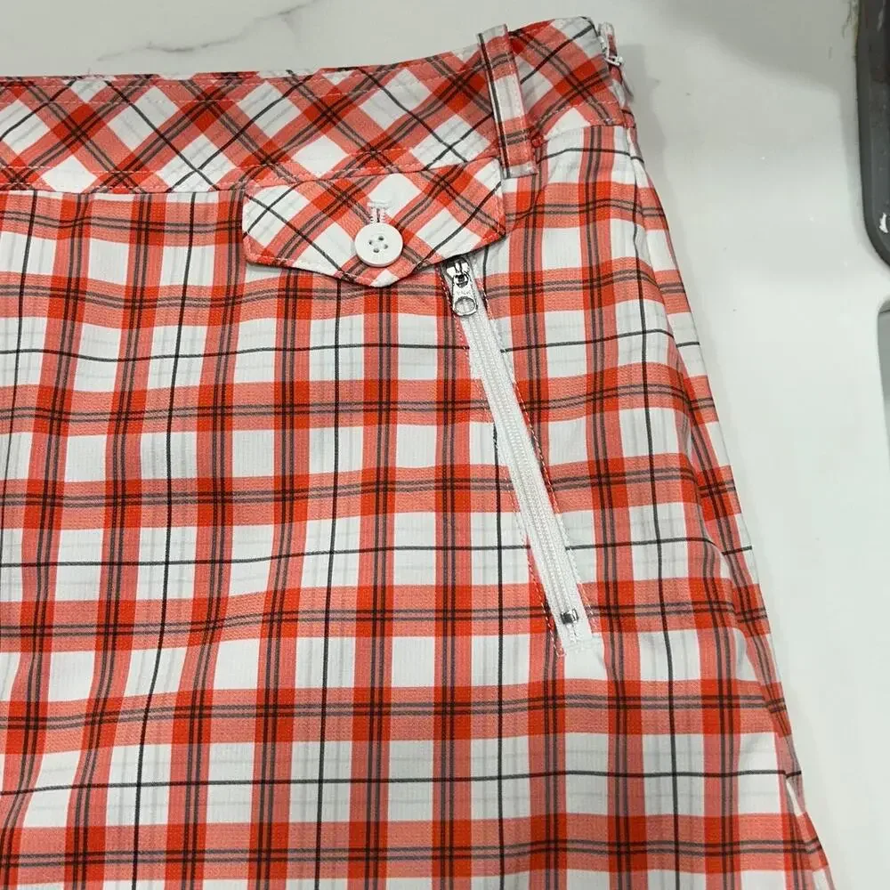 N’VO by Lanctot Plaid Golf Skort Built-In Shorts Zipper Pockets Women’s 4 - Picture 3 of 14